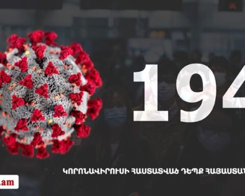 Հայաստանի մէջ «Քորոնա» Ժահրով վարակուած անձերու հաստատուած թիւը հասաւ 194-ի