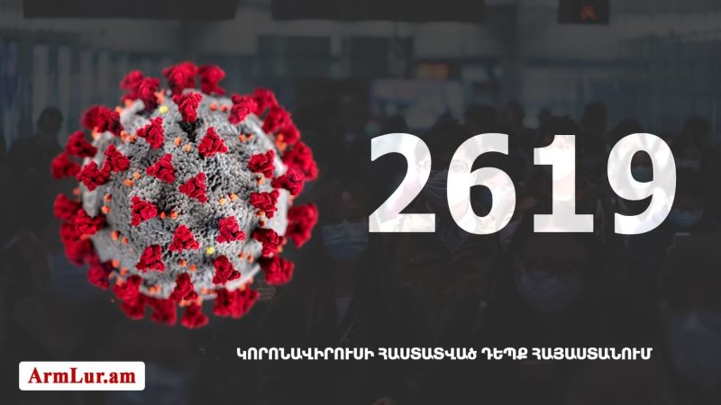 Հայաստանի մէջ «Քորոնա» ժահրով հիւանդներու թիւը հասաւ 2619-ի