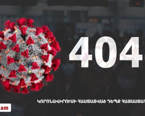 Հայաստանի մէջ «Քորոնա» Ժահրով վարակուած անձերու հաստատուած թիւը հասաւ 4044 -ի