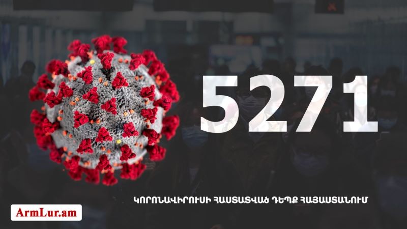 Հայաստանի մէջ «Քորոնա» Ժահրով վարակուած անձերու հաստատուած թիւը հասաւ 5271 -ի