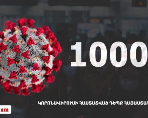 Հայաստանի մէջ «Քորոնա» Ժահրով վարակուած անձերու հաստատուած թիւը հասաւ 10009-ի