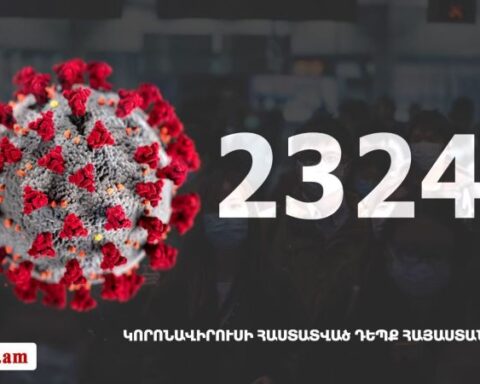 Հայաստանի մէջ «Քորոնա» ժահրով հիւանդներու թիւը հասաւ 23 247-ի