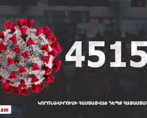 Հայաստանի մէջ «Քորոնա» ժահրով հիւանդներու թիւը հասաւ 45 152-ի