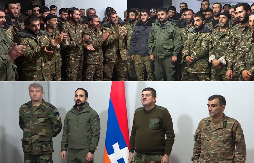 Արցախի նախագահը պարգեւատրեց 2 կամաւորական ջոկատներու զինուորներ՝ առանձնակի հերոսութիւններու համար (տեսանիւթ)