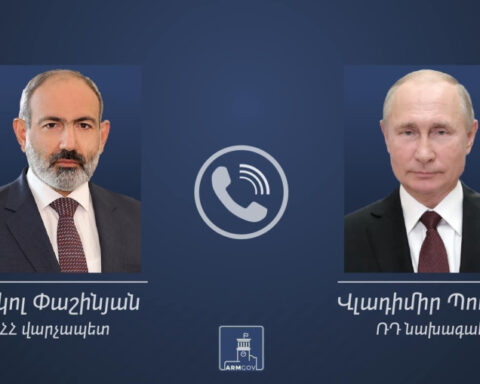 Փաշինեան հեռախօսազրոյց ունեցած է Վլատիմիր Փութինի հետ